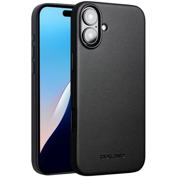 Защитный чехол QIALINO Classic Cover (with MagSafe Support) для Apple iPhone 16 - Black: фото 1 из 9