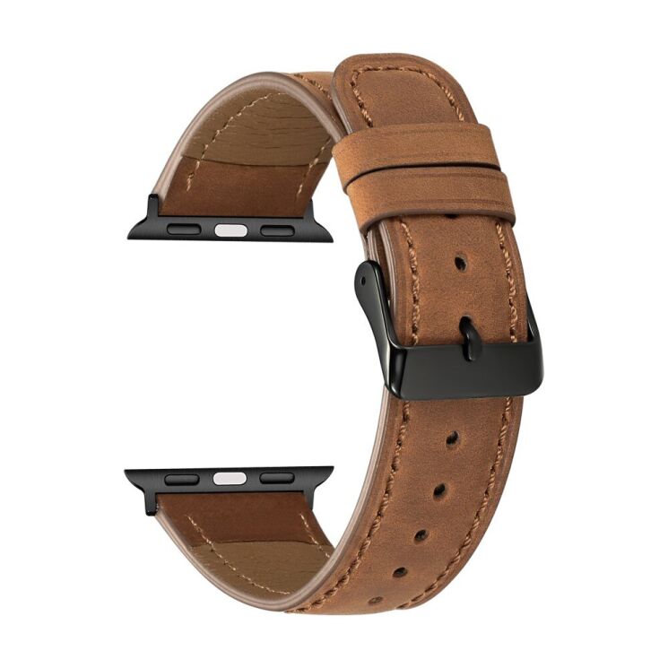 Кожаный ремешок Deexe Leather Strap для Apple Watch 46 / 45 / 44 / SE 44 / 42 (Series 1-3) / Ultra / Ultra 2 - Brown: фото 2 из 5