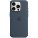 Оригинальный чехол Silicone Case with MagSafe для Apple iPhone 15 Pro (MT1D3) - Storm Blue (339593L). Фото 3 из 5