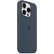 Оригинальный чехол Silicone Case with MagSafe для Apple iPhone 15 Pro (MT1D3) - Storm Blue (339593L). Фото 4 из 5