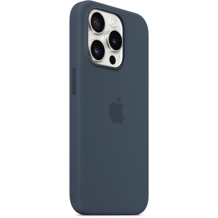Оригинальный чехол Silicone Case with MagSafe для Apple iPhone 15 Pro (MT1D3) - Storm Blue: фото 4 из 5