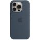 Оригинальный чехол Silicone Case with MagSafe для Apple iPhone 15 Pro (MT1D3) - Storm Blue (339593L). Фото 1 из 5
