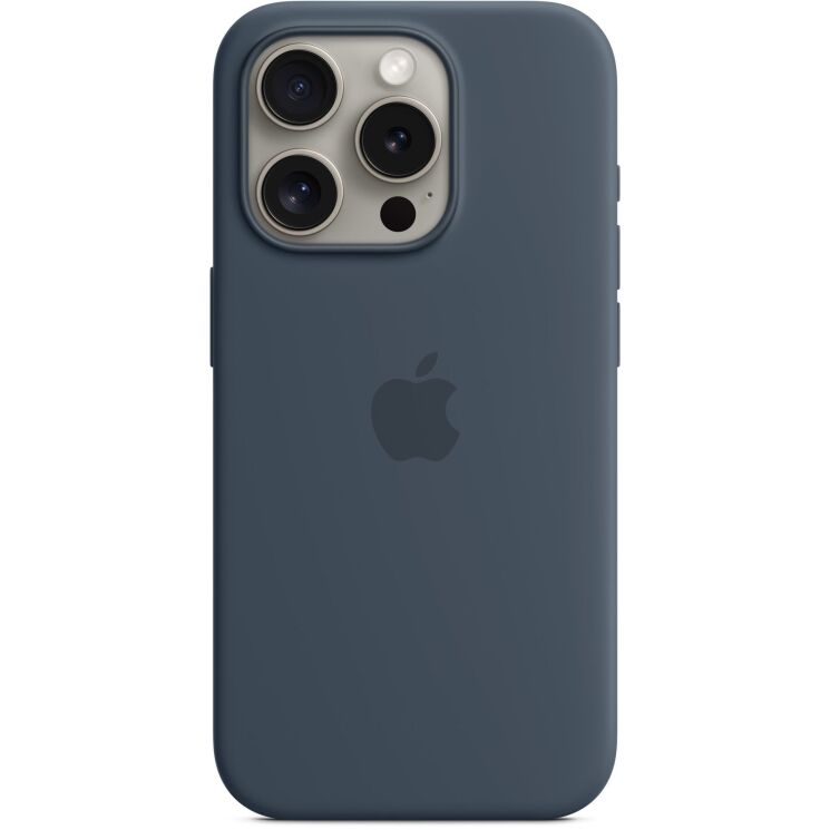 Оригинальный чехол Silicone Case with MagSafe для Apple iPhone 15 Pro (MT1D3) - Storm Blue: фото 1 из 5