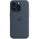 Оригинальный чехол Silicone Case with MagSafe для Apple iPhone 15 Pro (MT1D3) - Storm Blue (339593L). Фото 2 из 5