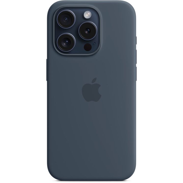 Оригинальный чехол Silicone Case with MagSafe для Apple iPhone 15 Pro (MT1D3) - Storm Blue: фото 2 из 5