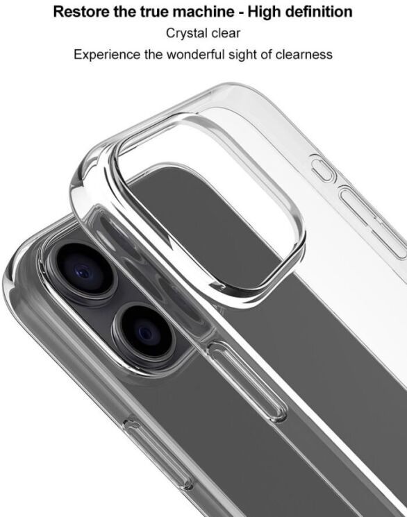 Пластиковий чохол IMAK Crystal II Pro для Apple iPhone 16 Pro - Transparent: фото 10 з 11