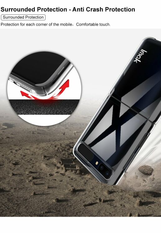 Пластиковый чехол IMAK Crystal II Pro для Samsung Galaxy Flip - Transparent: фото 10 из 13