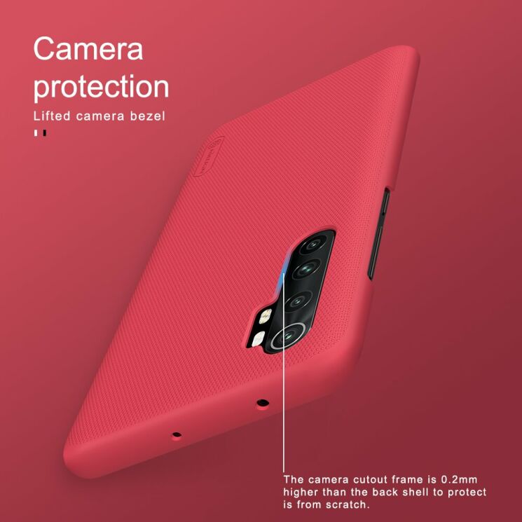 Пластиковый чехол NILLKIN Frosted Shield для Xiaomi Mi Note 10 Lite - Red: фото 18 из 19