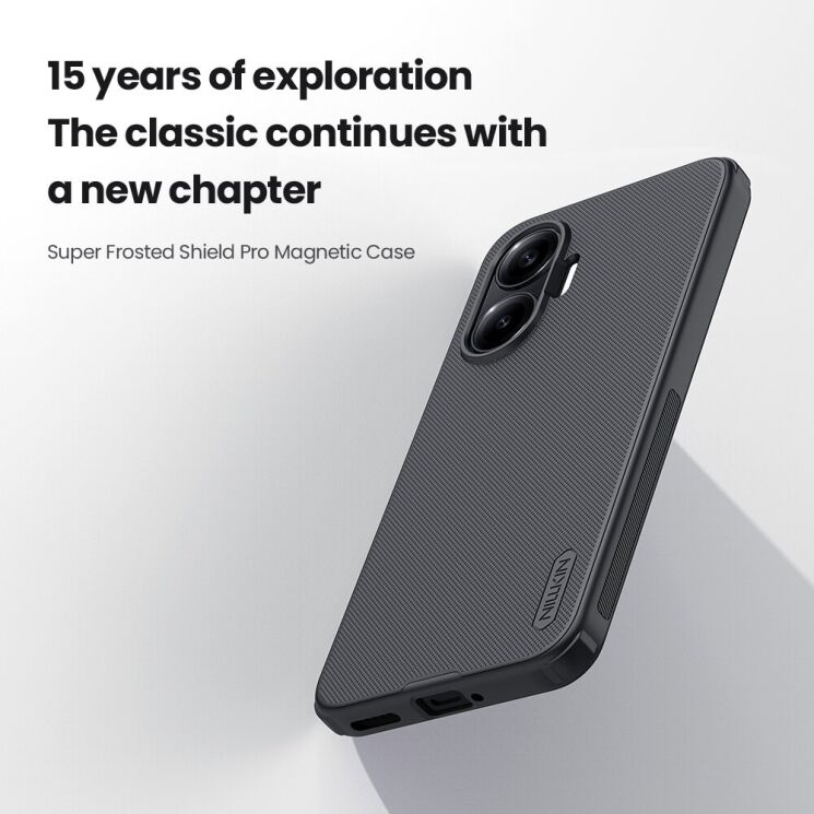 Пластиковий чохол NILLKIN Frosted Shield Pro Magnetic для Xiaomi Poco F7 - Black: фото 6 з 11