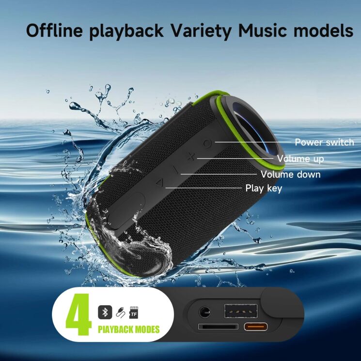 Портативная акустика WIWU H5 Thunder - Black: фото 3 из 8