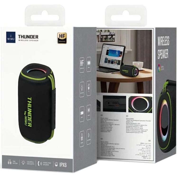 Портативная акустика WIWU H5 Thunder - Black: фото 2 из 8