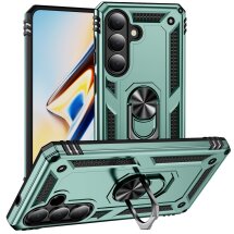Противоударный чехол с подставкой Deexe Armor Case для Samsung Galaxy S26 - Blackish Green: фото 1 из 7
