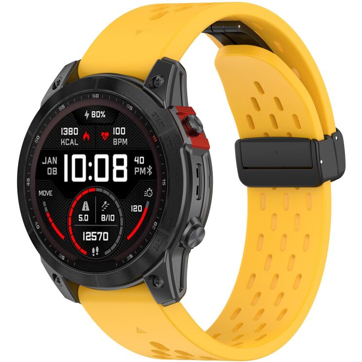Ремінець Deexe Astra Strap для годинників Garmin з шириною кріплення QuickFit 20mm - Yellow: фото 4 з 9