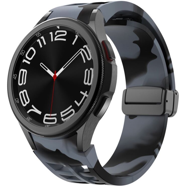 Ремінець Deexe Aurora Strap для Samsung Galaxy Watch 4 / 4 Classic / 5 / 5 Pro / 6 / 6 Classic / 7 / FE - Black / Grey: фото 2 з 8