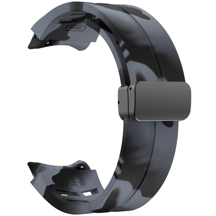 Ремінець Deexe Aurora Strap для Samsung Galaxy Watch 4 / 4 Classic / 5 / 5 Pro / 6 / 6 Classic / 7 / FE - Black / Grey: фото 3 з 8