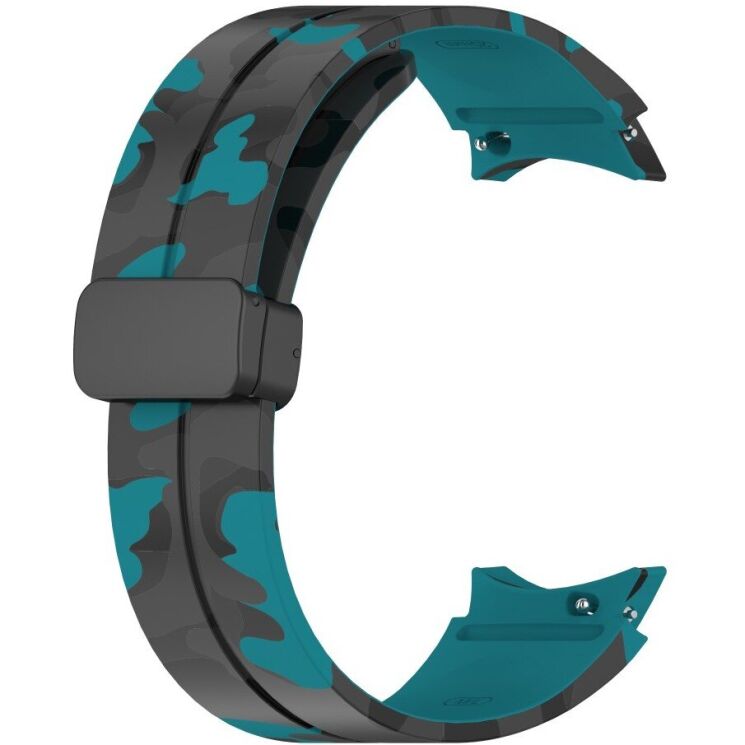 Ремінець Deexe Camo Silicone для Samsung Galaxy Watch 4 / 4 Classic / 5 / 5 Pro - Dark Blue: фото 2 з 6