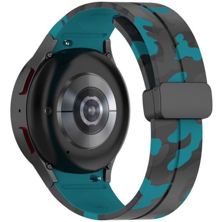 Ремінець Deexe Camo Silicone для Samsung Galaxy Watch 4 / 4 Classic / 5 / 5 Pro - Dark Blue: фото 1 з 6