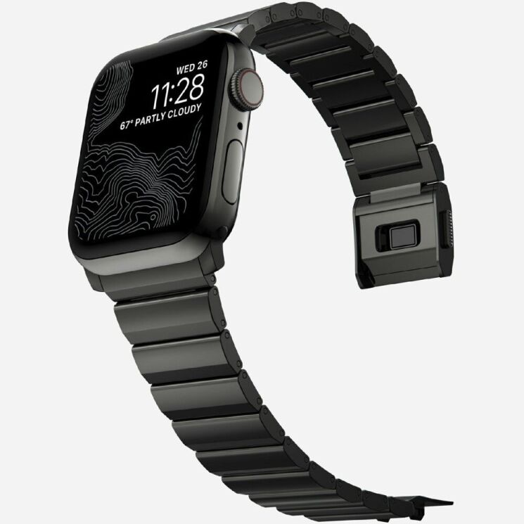Ремінець Deexe Click Stainless Steel для Apple Watch 46 / 45 / 44 / SE 44 / 42 (Series 1-3) / Ultra / Ultra 2 - Black: фото 3 з 6