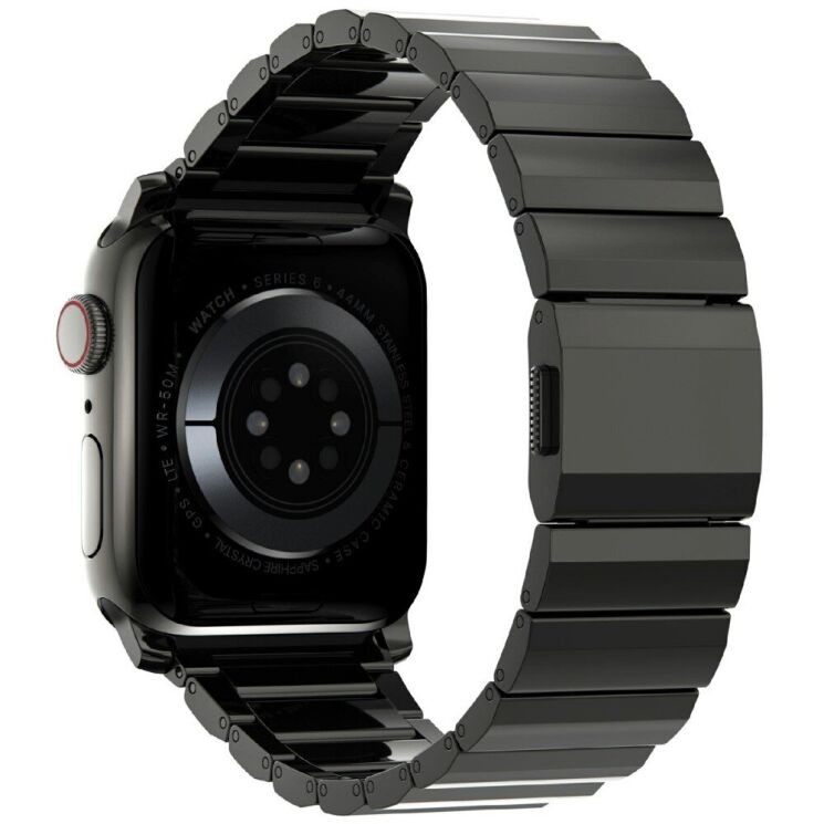Ремінець Deexe Click Stainless Steel для Apple Watch 46 / 45 / 44 / SE 44 / 42 (Series 1-3) / Ultra / Ultra 2 - Black: фото 1 з 6