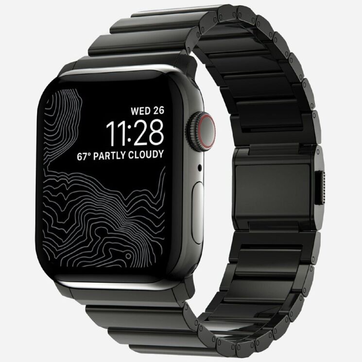 Ремінець Deexe Click Stainless Steel для Apple Watch 46 / 45 / 44 / SE 44 / 42 (Series 1-3) / Ultra / Ultra 2 - Black: фото 2 з 6