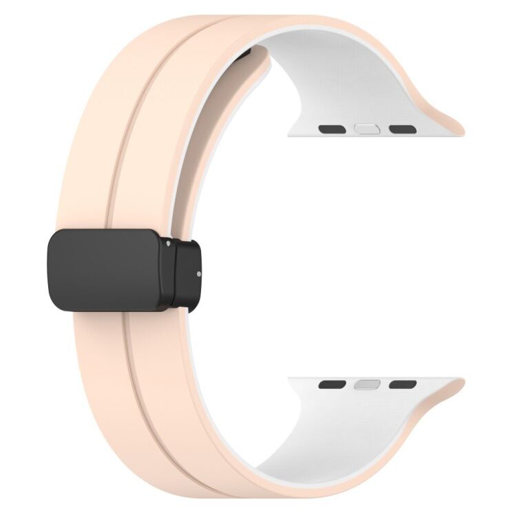 Ремінець Deexe Color Soft Line для Apple Watch 42 (Series 10/11) / 41 / 40 / SE 40 / 38 - White / Pink: фото 2 з 7