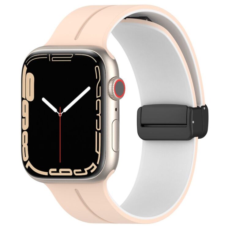Ремінець Deexe Color Soft Line для Apple Watch 42 (Series 10/11) / 41 / 40 / SE 40 / 38 - White / Pink: фото 5 з 7