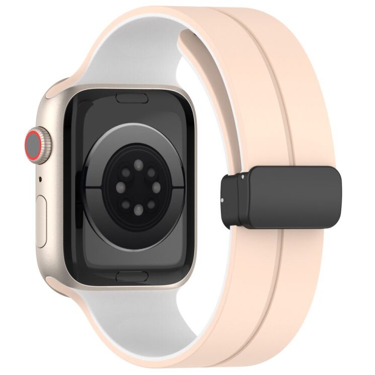 Ремінець Deexe Color Soft Line для Apple Watch 42 (Series 10/11) / 41 / 40 / SE 40 / 38 - White / Pink: фото 1 з 7