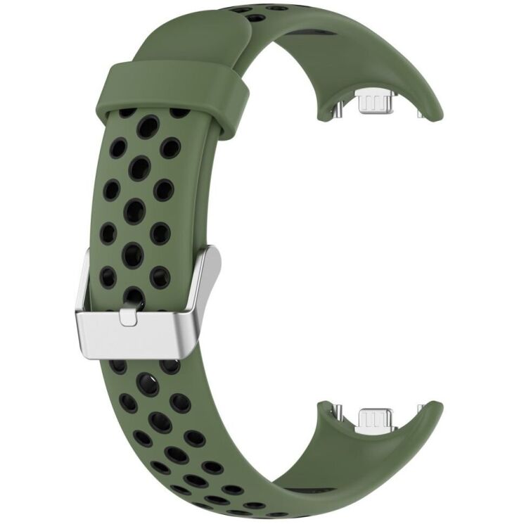 Ремешок Deexe Dot Color для Xiaomi Mi Smart Band 8 / 9 - Army Green / Black: фото 3 из 9