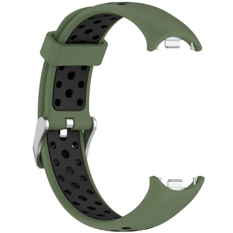 Ремешок Deexe Dot Color для Xiaomi Mi Smart Band 8 / 9 - Army Green / Black: фото 4 из 9