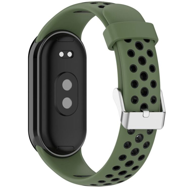 Ремешок Deexe Dot Color для Xiaomi Mi Smart Band 8 / 9 - Army Green / Black: фото 1 из 9