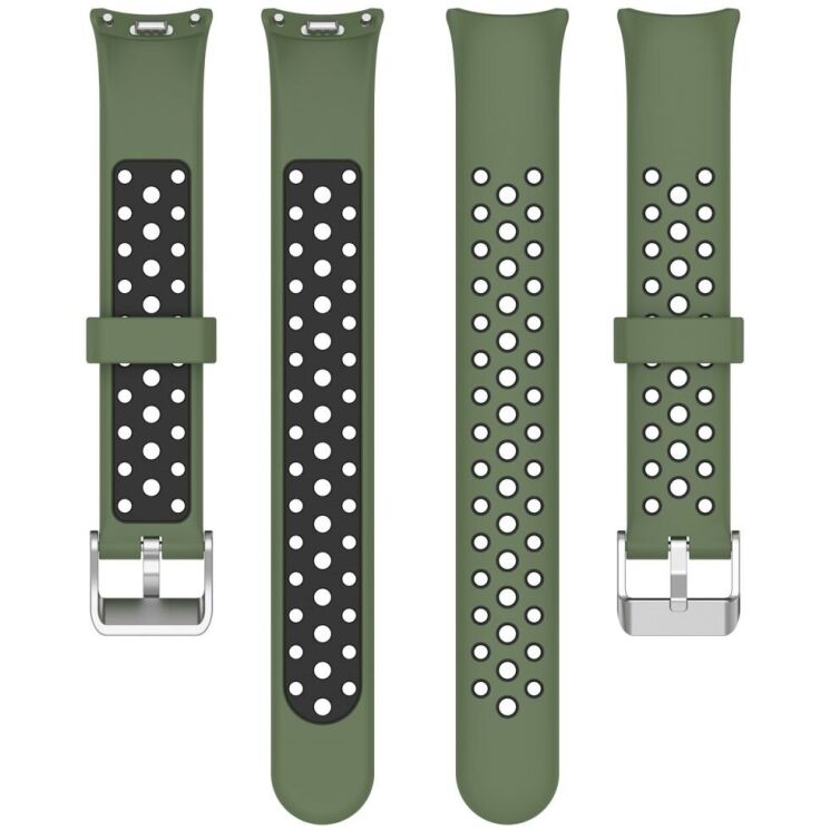 Ремешок Deexe Dot Color для Xiaomi Mi Smart Band 8 / 9 - Army Green / Black: фото 5 из 9
