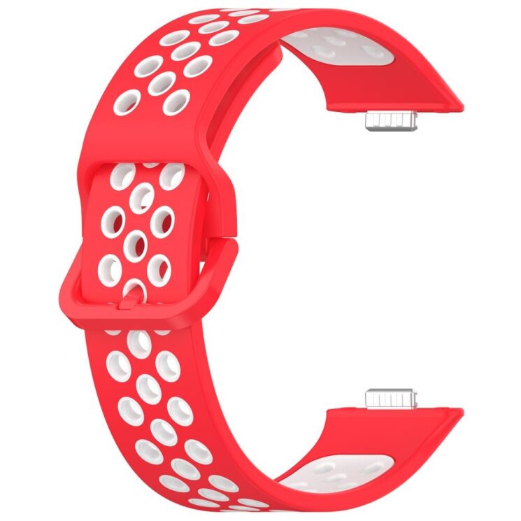 Ремінець Deexe Dual Color для Huawei Watch Fit 3 - Red / White: фото 2 з 7