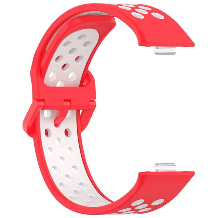 Ремінець Deexe Dual Color для Huawei Watch Fit 3 - Red / White: фото 3 з 7
