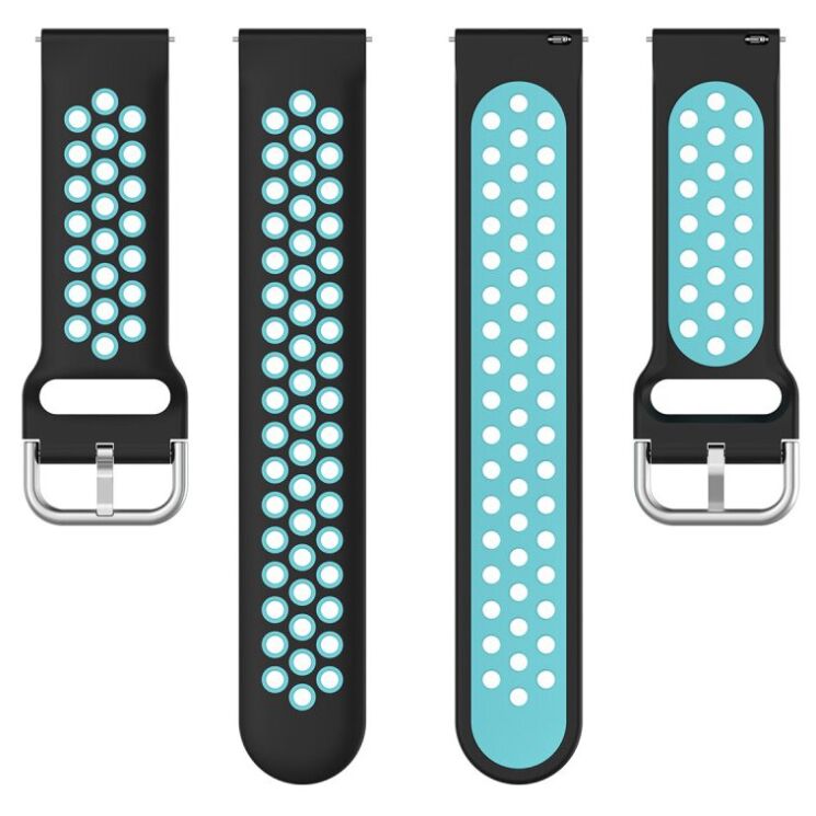 Ремешок Deexe Dual Color для Samsung Galaxy Watch 3 (41mm) - Black / Blue: фото 3 из 5