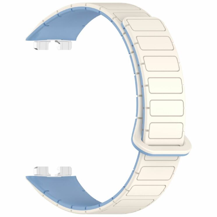 Ремешок Deexe Flexible Fit для Huawei Band 8 / 9 / 10 - White / Blue: фото 3 из 6