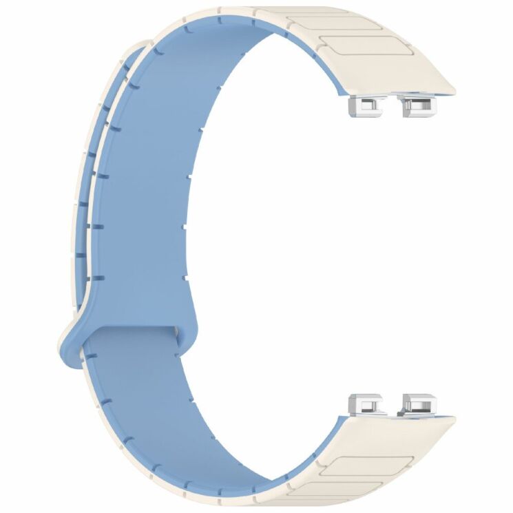Ремешок Deexe Flexible Fit для Huawei Band 8 / 9 / 10 - White / Blue: фото 4 из 6