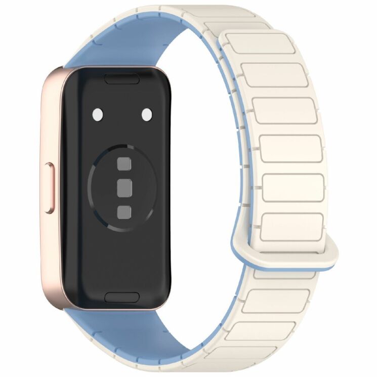 Ремешок Deexe Flexible Fit для Huawei Band 8 / 9 / 10 - White / Blue: фото 1 из 6