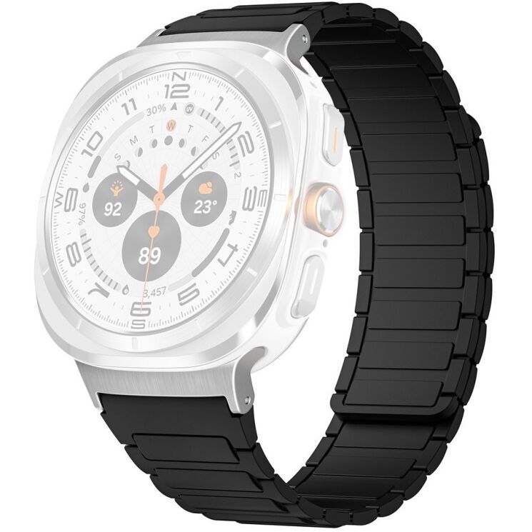 Ремінець Deexe Flexible Fit для Samsung Galaxy Watch Ultra (47mm) / Ultra (2025) - Black / Silver: фото 1 з 2