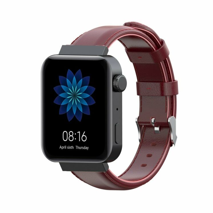Ремешок Deexe Leather Strap для Xiaomi Mi Watch (Chinese) - Dark Brown: фото 1 из 6