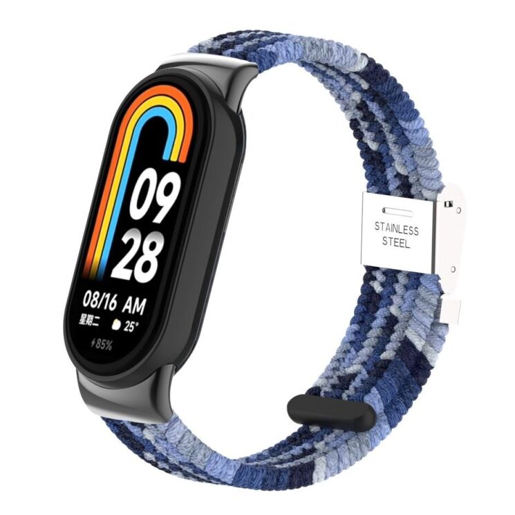 Ремешок Deexe Nylon Bracelet для Xiaomi Mi Smart Band 8 / 9 - Navy Blue: фото 5 из 6