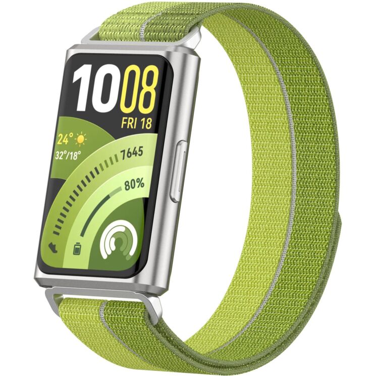 Ремешок Deexe Nylon Loop для Huawei Band 11 Pro / Band 11 - Green: фото 3 из 5