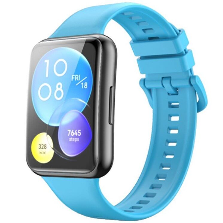 Ремешок Deexe Soft Silicone для Huawei Watch Fit 2 - Sky Blue: фото 1 из 6