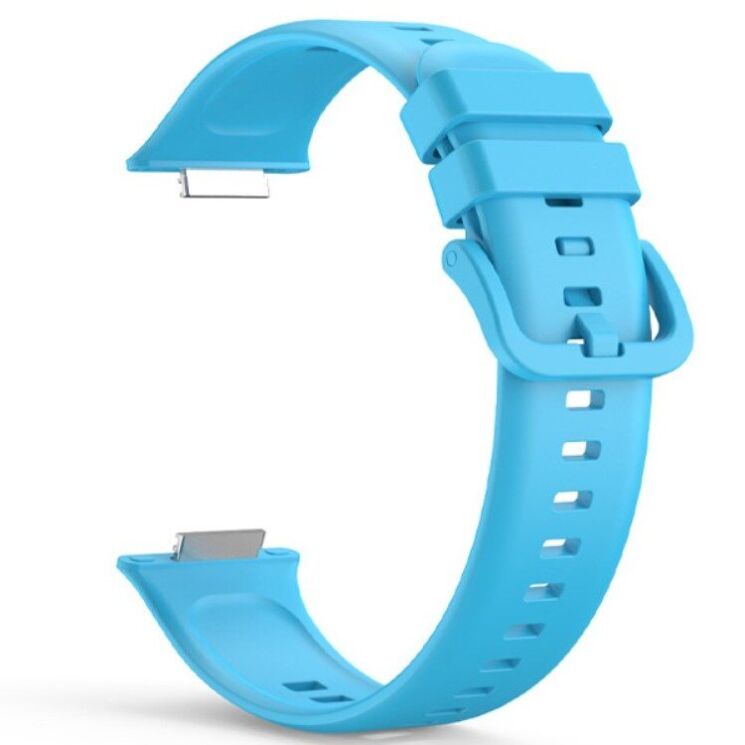 Ремешок Deexe Soft Silicone для Huawei Watch Fit 2 - Sky Blue: фото 2 из 6
