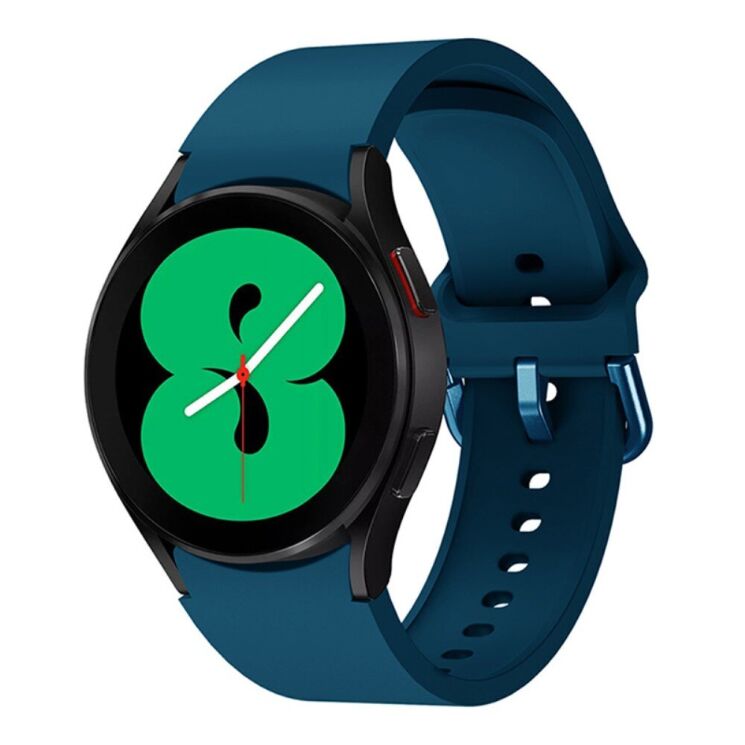 Ремінець Deexe Soft Silicone для Samsung Galaxy Watch 4 / 4 Classic / 5 / 5 Pro / 6 / 6 Classic / 7 / FE - Dark Blue: фото 1 з 8