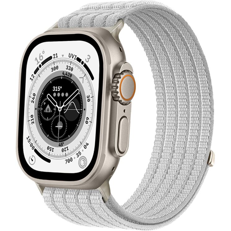 Ремешок Deexe Soft Weave для Apple Watch 49 / 46 / 45 / 44 / SE 44 / 42 (Series 1-3) / Ultra / Ultra 2 / Ultra 3 - Grey: фото 2 из 5