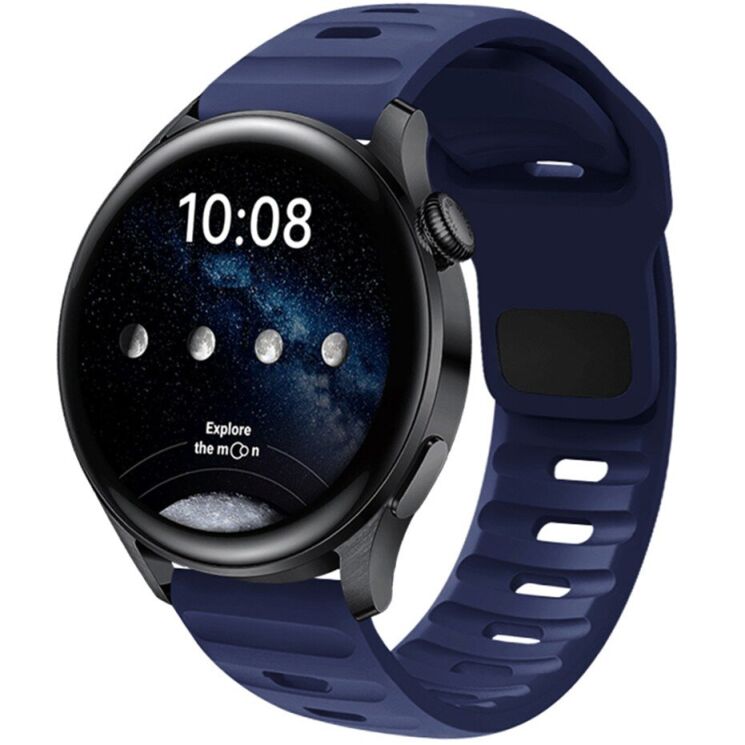 Ремінець Deexe Sport Band для годинників з шириною кріплення 22 мм - Navy Blue: фото 2 з 2
