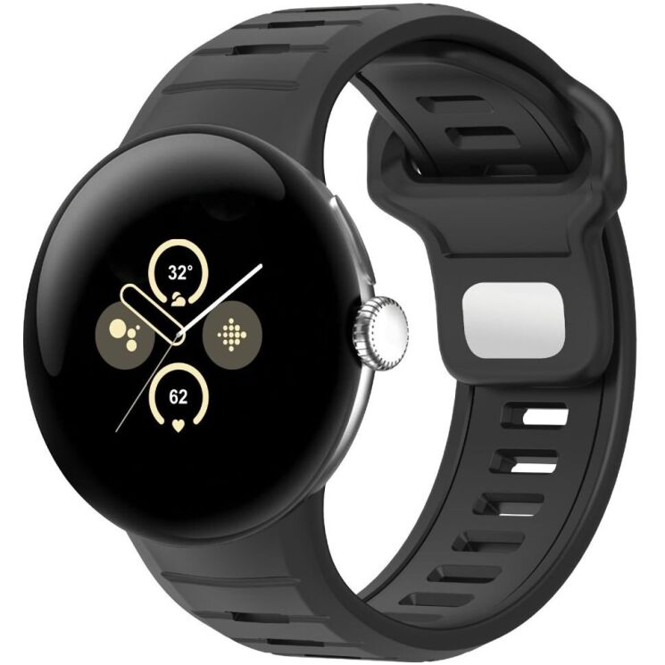 Ремешок Deexe Sport Design для Google Pixel Watch 3 (45mm) - Black: фото 2 из 6