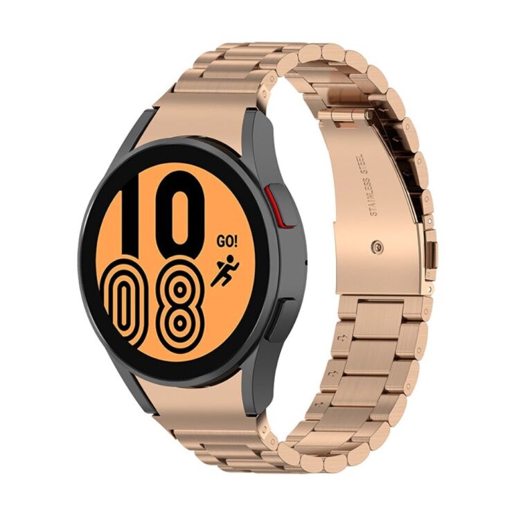Ремешок Deexe Stainless Steel для Samsung Galaxy Watch 4 / 4 Classic / 5 / 5 Pro / 6 / 6 Classic / 7 / FE - Rose Gold: фото 1 из 10