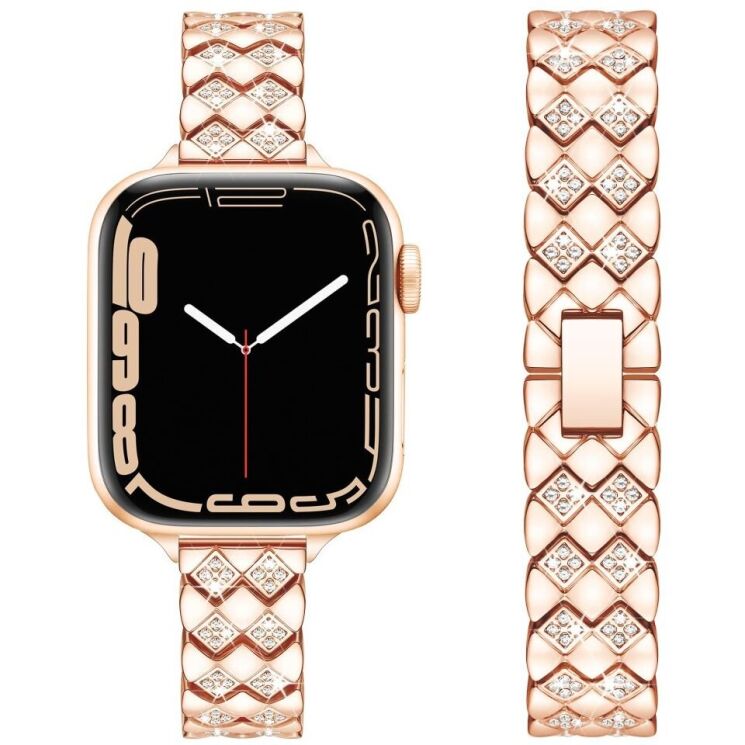Ремешок KALEBOL Diamond для Apple Watch 42 (Series 10) / 41 / 40 / SE 40 / 38 - Rose Gold: фото 2 из 7