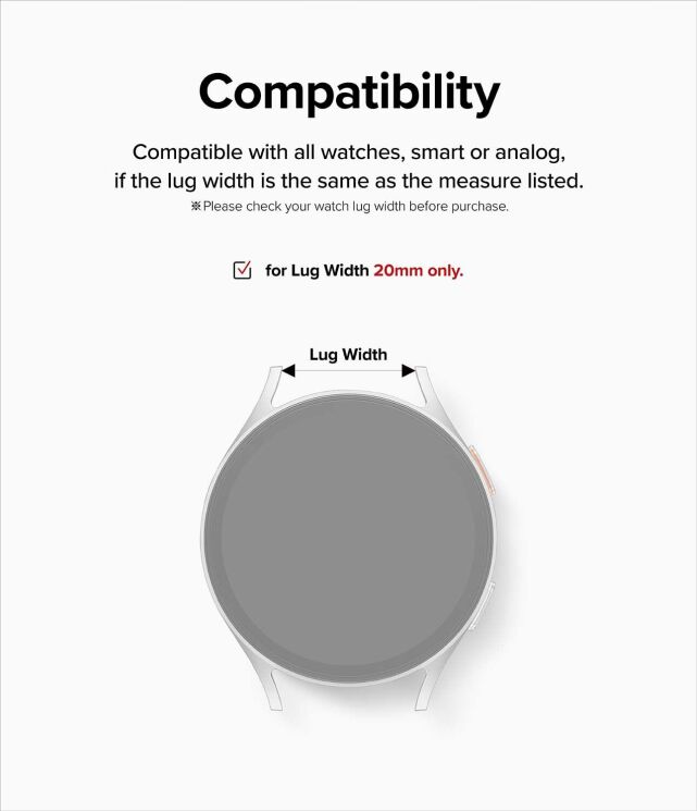 Ремінець Ringke Rubber One Bold для годинників з шириною кріплення 20мм (8809919305174) - Black (895456B) Ремінець Ringke Rubber One Bold для годинників з шириною кріплення 20мм (8809919305174) - Black: фото 3 з 13